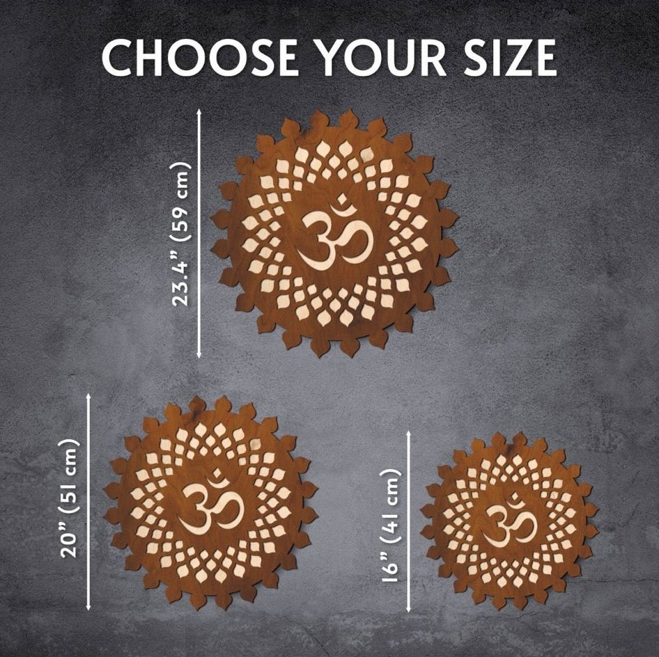 Luxury Hindu Wall Décor with Gold Om & Gayatri Mantra | Spiritual Home & Office Decoration