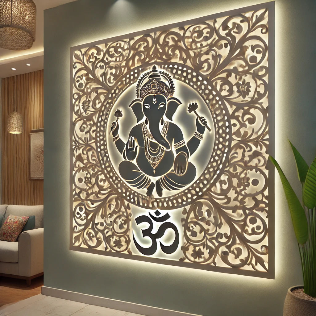 Divine Om & Ganesha LED Wall Panel